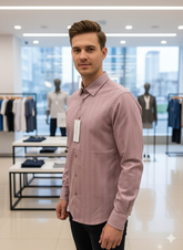 CLVIN KLIN JEANS STRIPES  MAUVE/PINK SHIRT